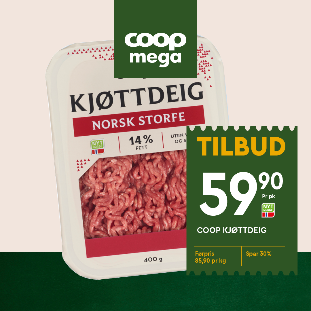 Kjøttdeig 400g Coop Mega