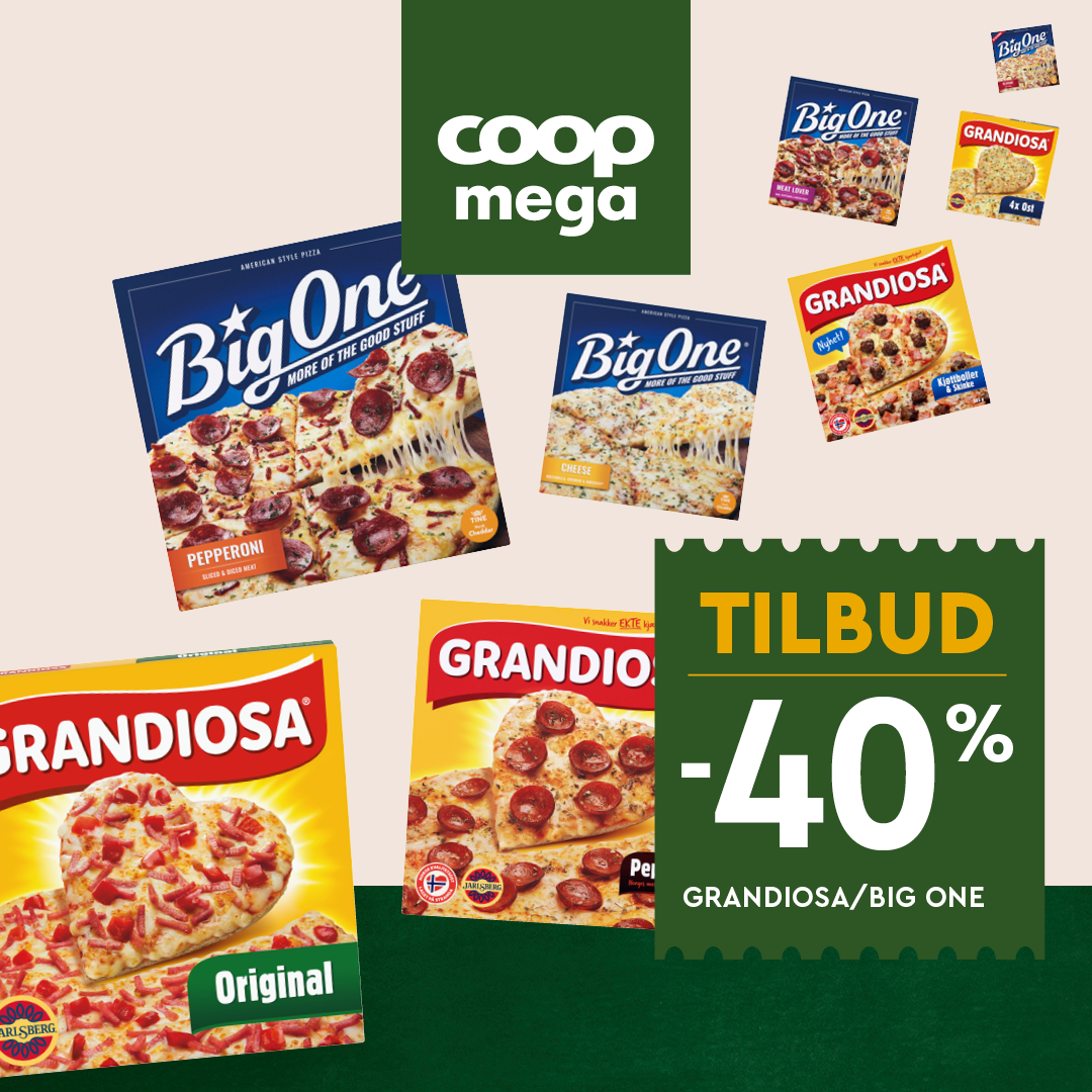 Grandiosa og Big One -40% Coop Mega
